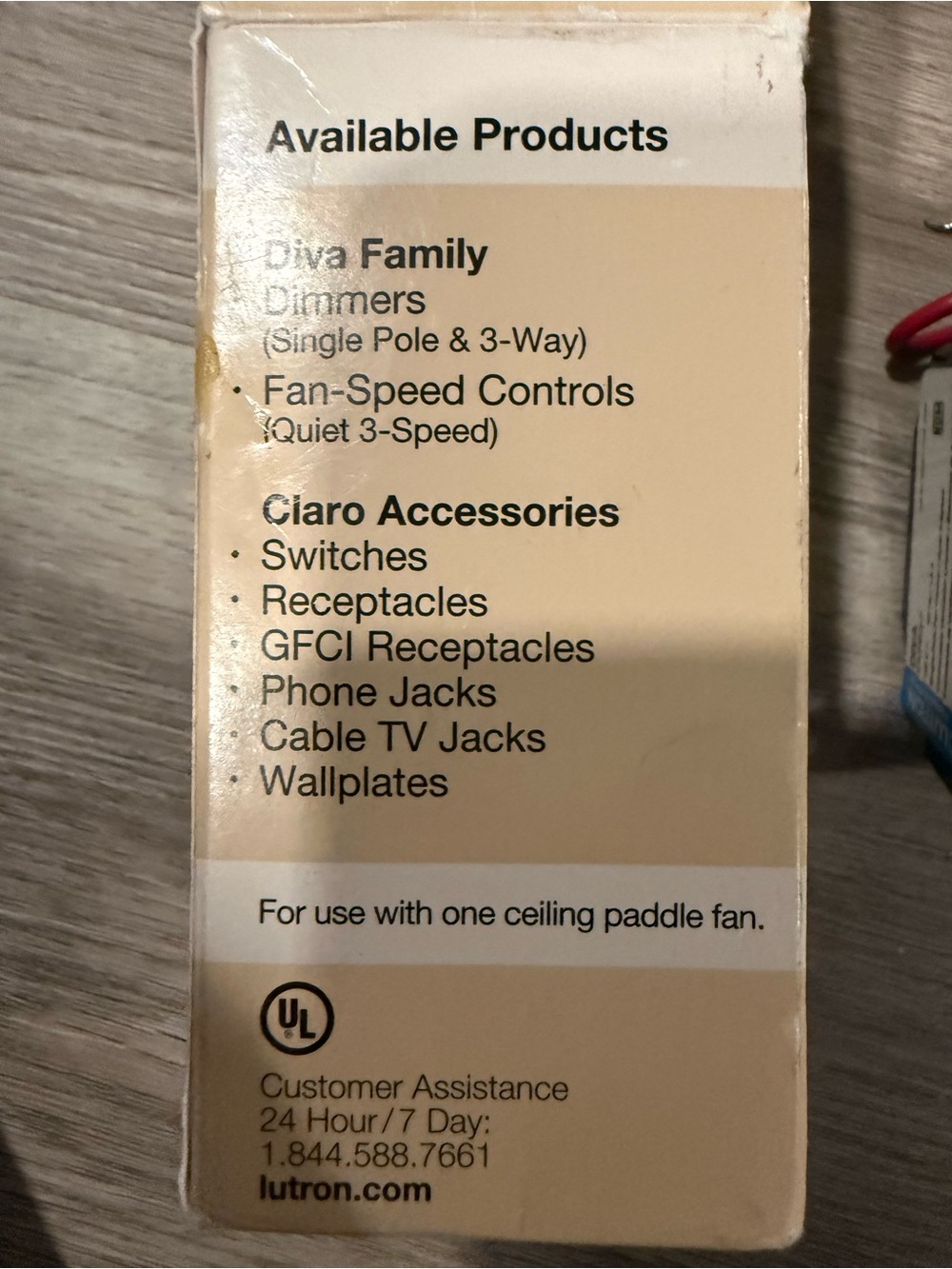 Claro White Fan-Speed Control Switch - Picture 3 of 10
